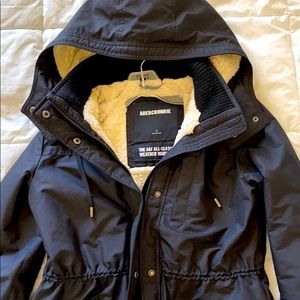 A&F shearling lined jacket